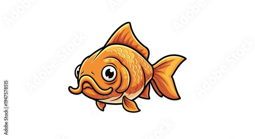 Illustration of an Orange Cartoon Fish.