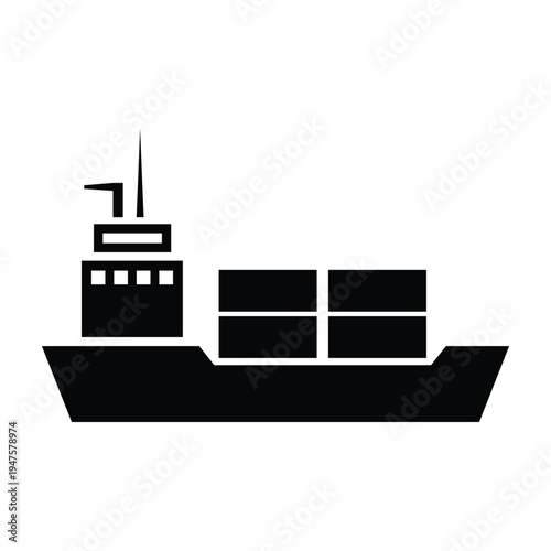 Cargo ship with containers on deck, representing global shipping and sea transport