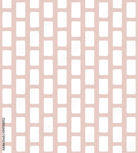 Vector seamless pattern of hand drawn rectangles isolated on pink background