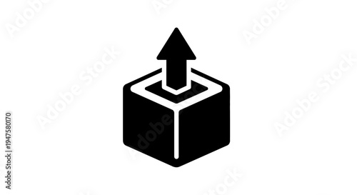 Upload Arrow Box Icon Package Delivery Shipping Concept Vector Illustration