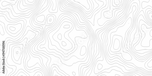 Abstract discovery topographic map banner texture background. Contour abstract map relief land outline. Topographic map patterns. White wave paper curved relief abstract background. Seamless topo line