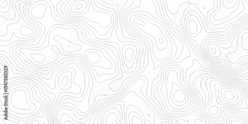 Abstract discovery topographic map banner texture background. Contour abstract map relief land outline. Topographic map patterns. White wave paper curved relief abstract background. Seamless topo line