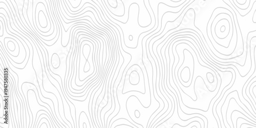 Abstract discovery topographic map banner texture background. Contour abstract map relief land outline. Topographic map patterns. White wave paper curved relief abstract background. Seamless topo line