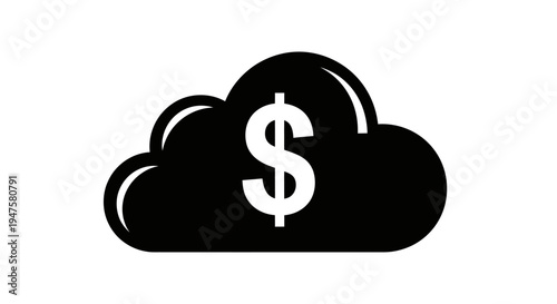 Black Cloud with Dollar Sign.