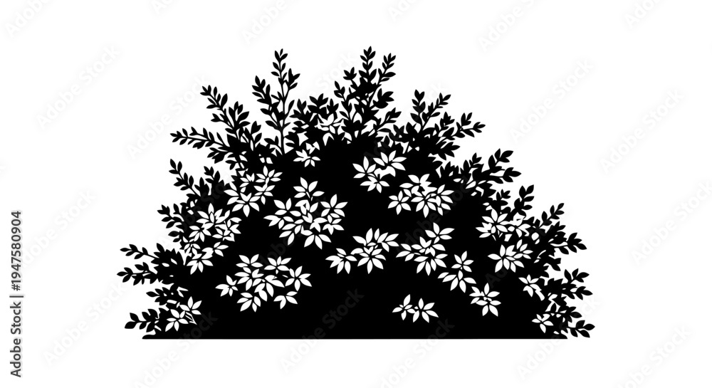Obraz premium Black and white fractal snowflake design.