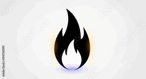 Black flame icon on white background.