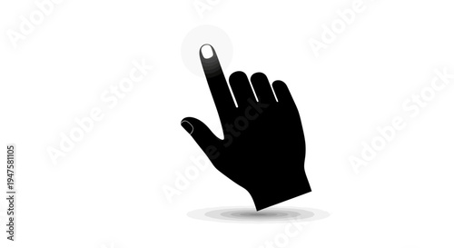 Black hand with index finger up.