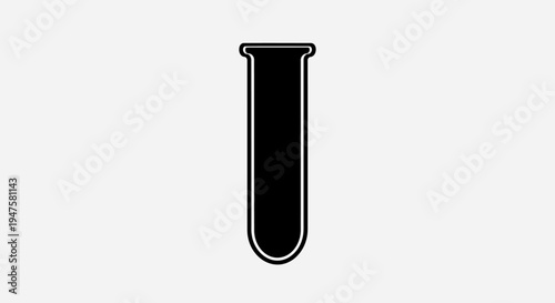 Black Laboratory Test Tube Object.