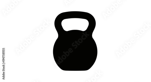 Black kettlebell weight training equipment.
