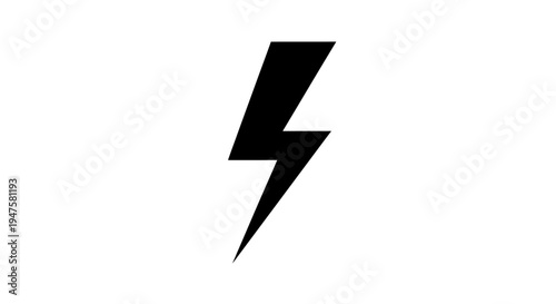 Black lightning bolt symbol icon.