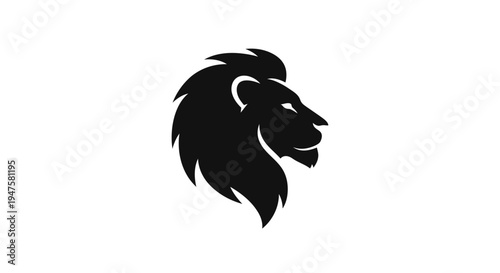 Black lion head profile silhouette.