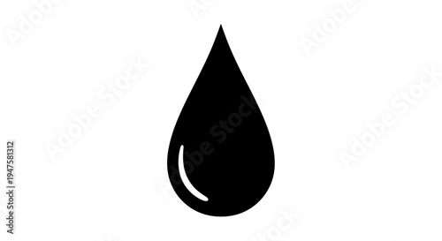 Black oil drop liquid closeup view.