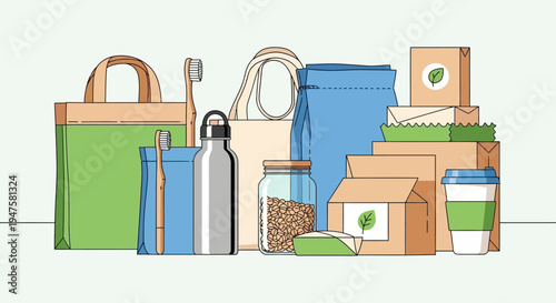 Eco friendly products and reusable items for sustainable living.