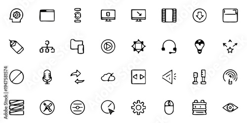 An icon sheet displays various property-related symbols and signs.