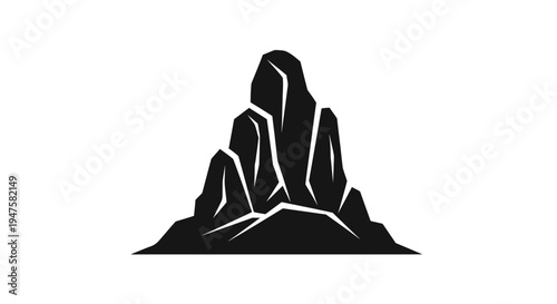 Black silhouette of a mountain range.