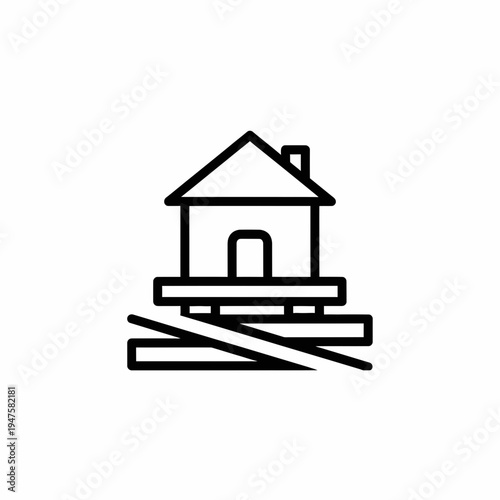 Icon Of A House Being Moved vector illustration