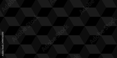 Vector structure box minimal black paper abstract cube. minimal square wall texture. geometric tile hexagon mosaic wall grid wallpaper. block cube isometric mosaic background.