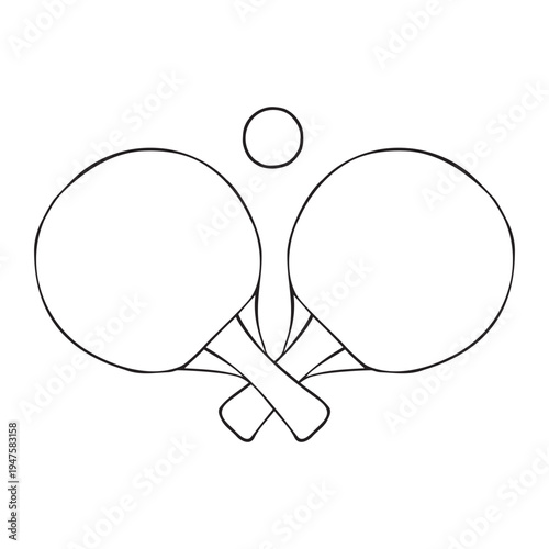 Vector hand drawn doodle sketch ping pong game isolated on white background