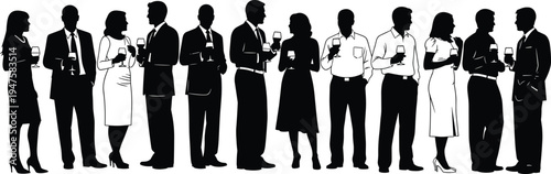 Silhouettes of People at a Formal Gathering party event