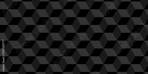 Vector structure box minimal black paper abstract cube. minimal square wall texture. geometric tile hexagon mosaic wall grid wallpaper. block cube isometric mosaic background.