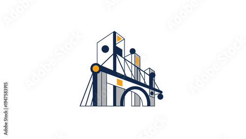 Bridge Structure Architecture Design Element.