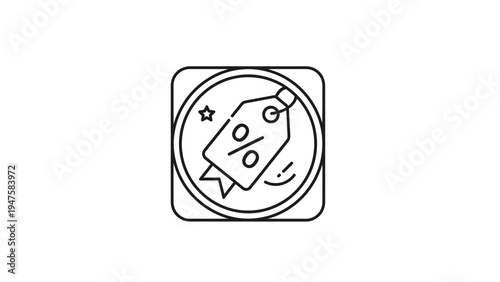 Discount label with percentage sign.