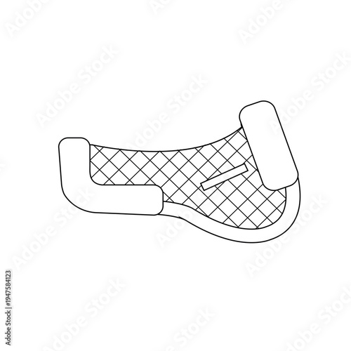 Vector flat horse riding saddle pad isolated on white background