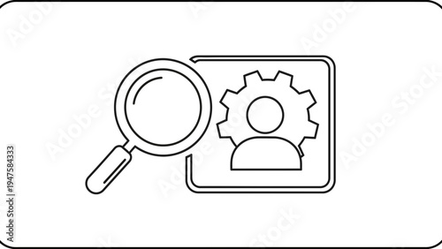 Magnifying glass on a profile.