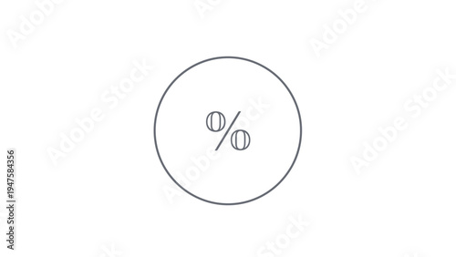 Percent sign in a circle symbol.