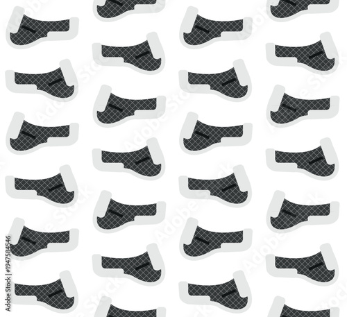 Vector seamless pattern of flat outline horse riding saddle pad isolated on white background