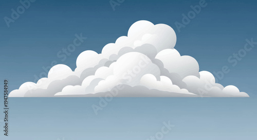 Fluffy Cumulus Cloud Against a Blue Sky.