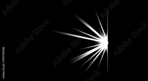 Bright white light beam shining.