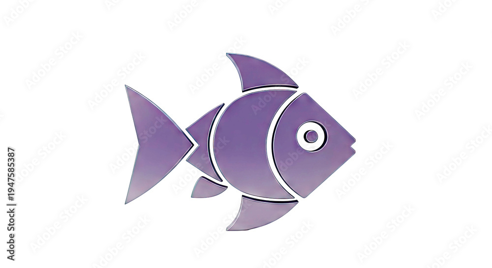 Obraz premium Stylized Purple Fish Icon