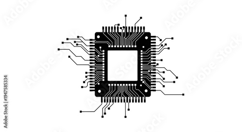 Close-up of a computer microchip.