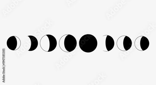 Phases of the Moon Cycle.