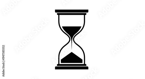 Hourglass timer with sand flowing.