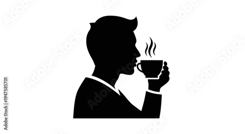 Man drinking from a cup.