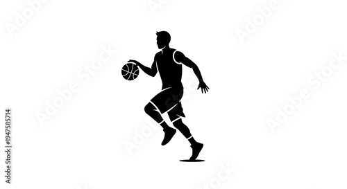Man playing basketball in action.