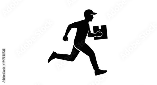 Man running with a package.