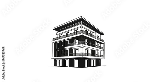 Modern multi storey residential building.