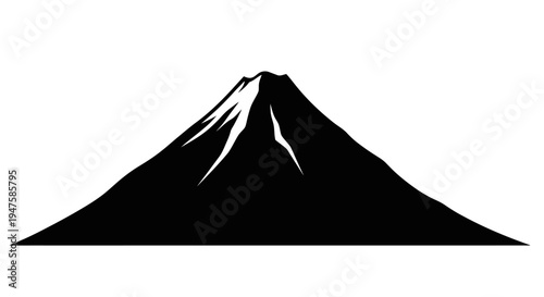Mountain peak with snow silhouette.
