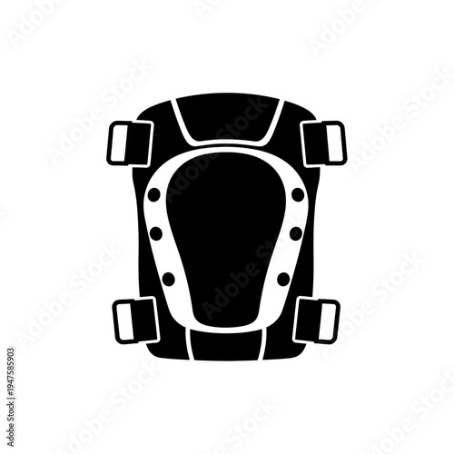 Black silhouette of a baby carrier or child harness seen from above