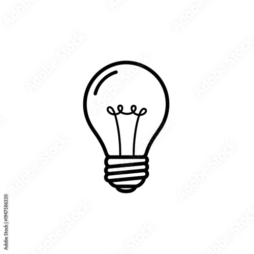 Outline of a Light Bulb vector illustration