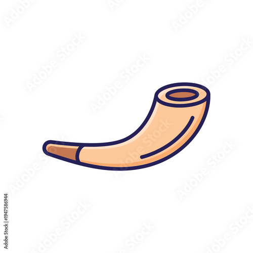 Shofar Icon for Jewish Holidays and Rituals vector illustration