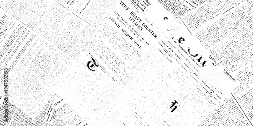 white rough blank dirty old english newspaper page grunge wallpaper texture.