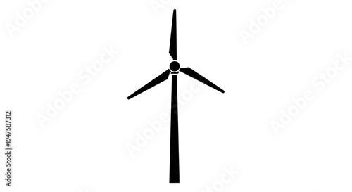 Wind turbine with three blades rotating.
