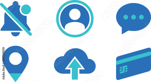 Modern Technology and User Interface Icons for Mobile App and Web Development
