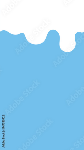 Seamless milk splash drop border, vertical background. Flat design illustration.