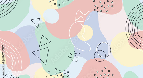 Colorful Geometric Shapes Pattern Design.