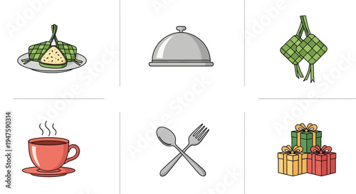 Colorful gifts wrapped in festive paper.